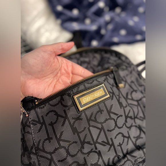 Calvin Klein Black Monogram Backpack - Adjustable Straps - Picture 5 of 5